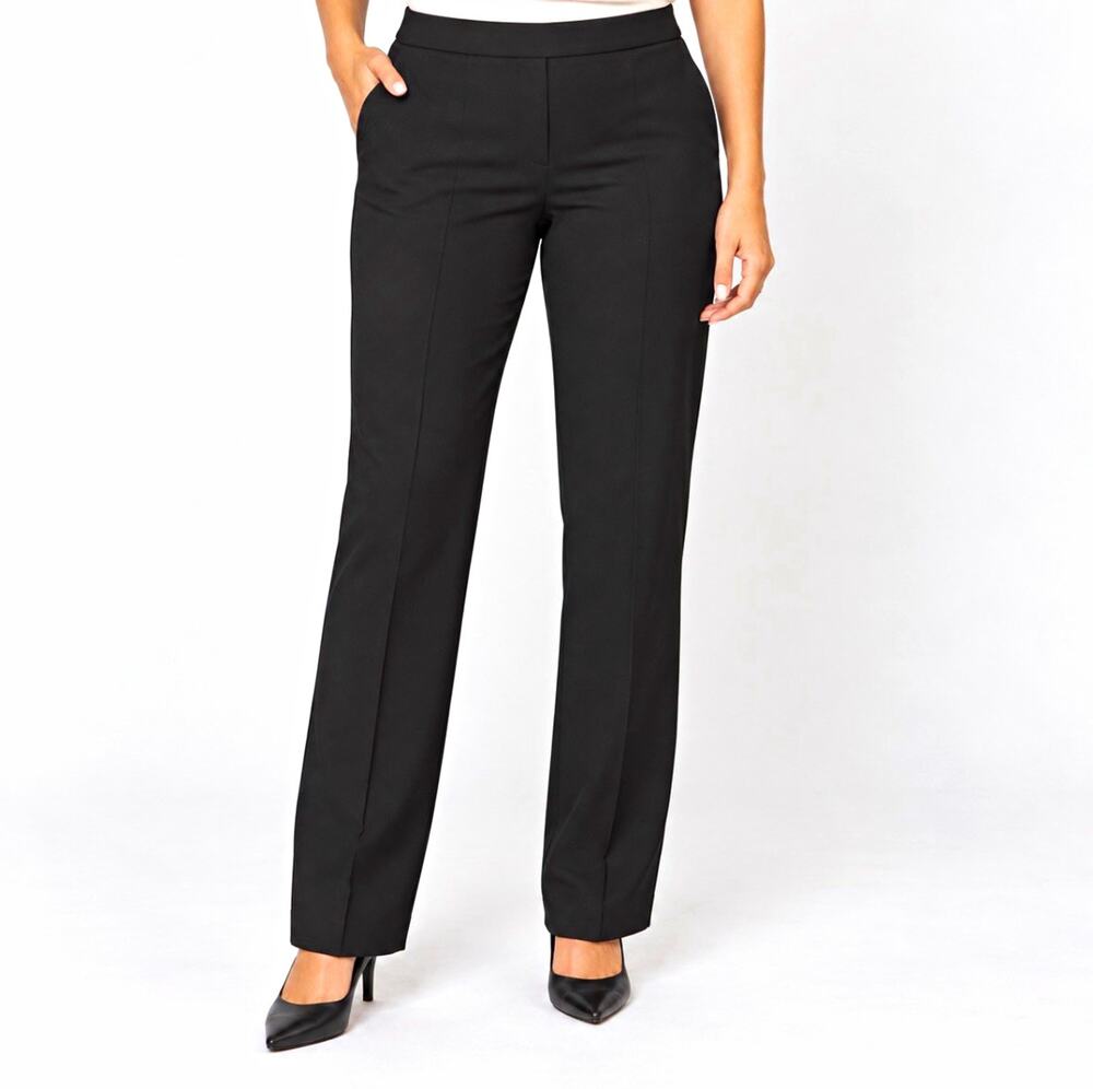 Ann Taylor Women’s 12 Black Straight Leg pleated Front Solid Dress Pants classic